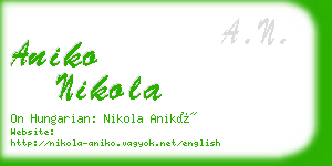 aniko nikola business card